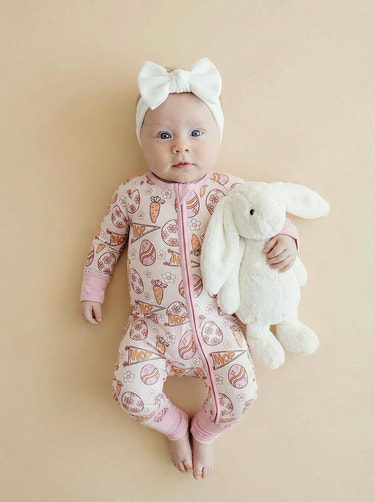Bamboo Zip Romper | Easter Hop