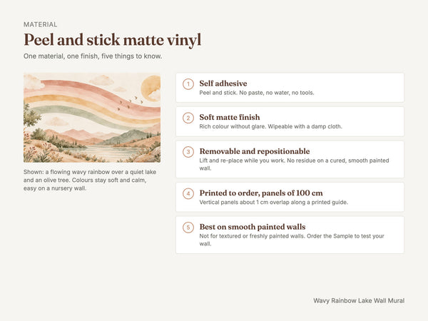 Watercolor Wavy Rainbow Lake Wall Mural, image 6