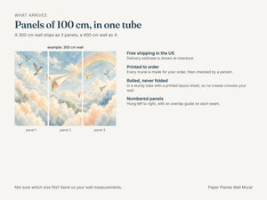 Watercolor Paper Planes Wall Mural, image 8