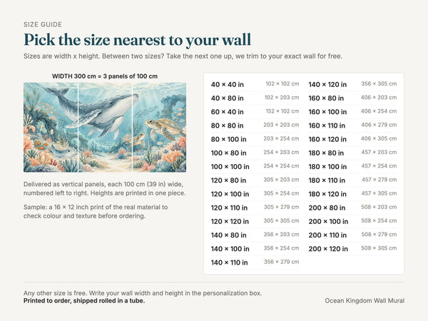 Watercolor Ocean Kingdom Wall Mural, image 5