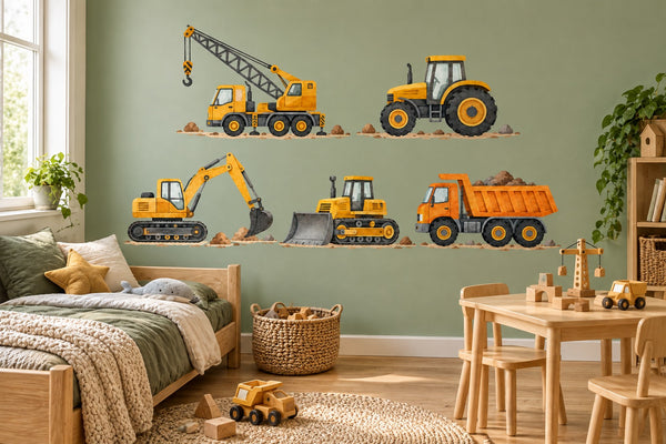 Construction Truck Wall Decals, Set of 5, image 3