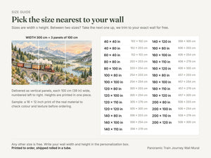 Watercolor Panoramic Train Journey Wall Mural, image 5