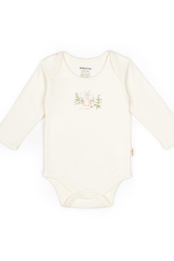 Ecru Bunny Long Sleeve Bodysuit