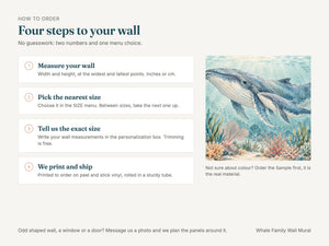Watercolor Whale Family Ocean Wall Mural, image 6
