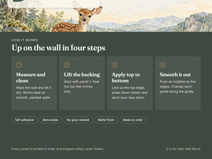 Watercolor D is for Deer Alphabet Wall Mural, image 9