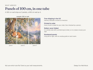Watercolor Sleepy Fox Wall Mural, image 8