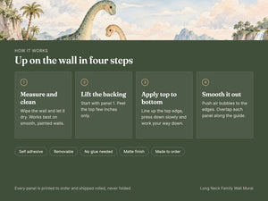 Watercolor Long Neck Family Dinosaur Wall Mural, image 9