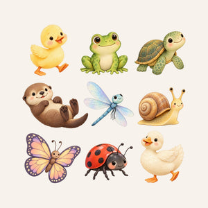 Baby Pond Animal Wall Decals, Set of 9, image 3