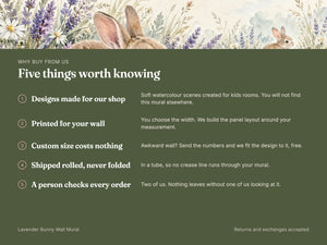 Watercolor Lavender Bunny Wall Mural, image 10