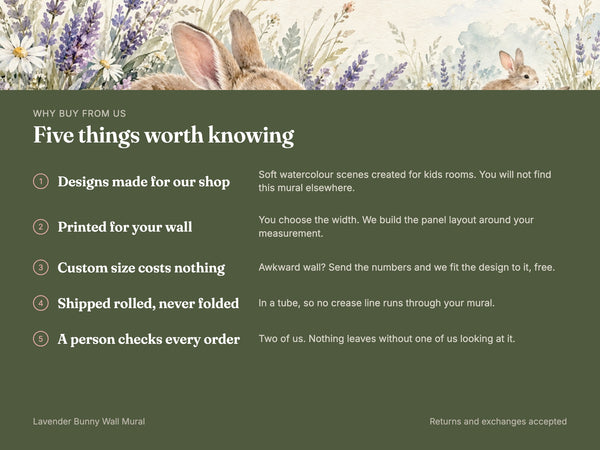 Watercolor Lavender Bunny Wall Mural, image 10