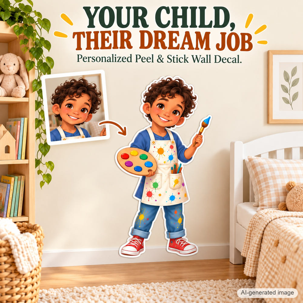 Personalized Artist Wall Decal from Photo, Dream Job Sticker, image 1