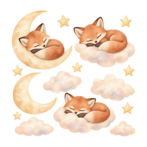 Sleeping Fox Moon and Clouds Wall Decals, Set of 15, image 2