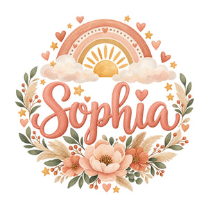 Personalised Boho Rainbow Name Wall Decal, image 2
