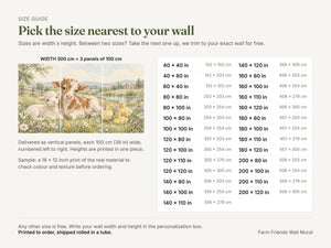 Watercolor Farm Friends Wall Mural, image 2