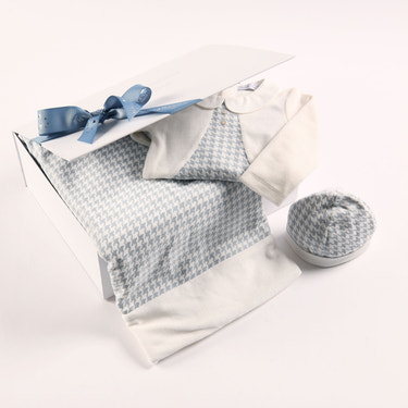 ELEONOR | Boys Blue Babysuit Gift Set (3)