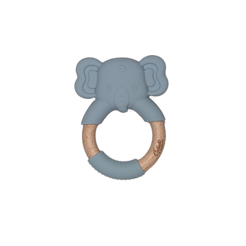Elephant silicone teether for babies, safe and soft for soothing gums during teething.