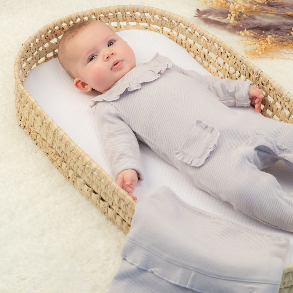 EMILIA Baby Girls Lilac Babysuit Gift Set - Adorable and stylish baby outfit for special occasions.