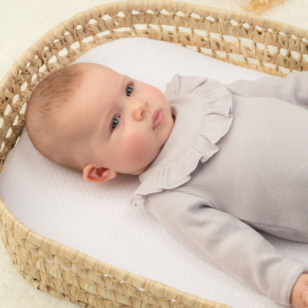 EMILIA | Baby Girls Lilac Ribbed Cotton All-in-One - MOOGCO Baby