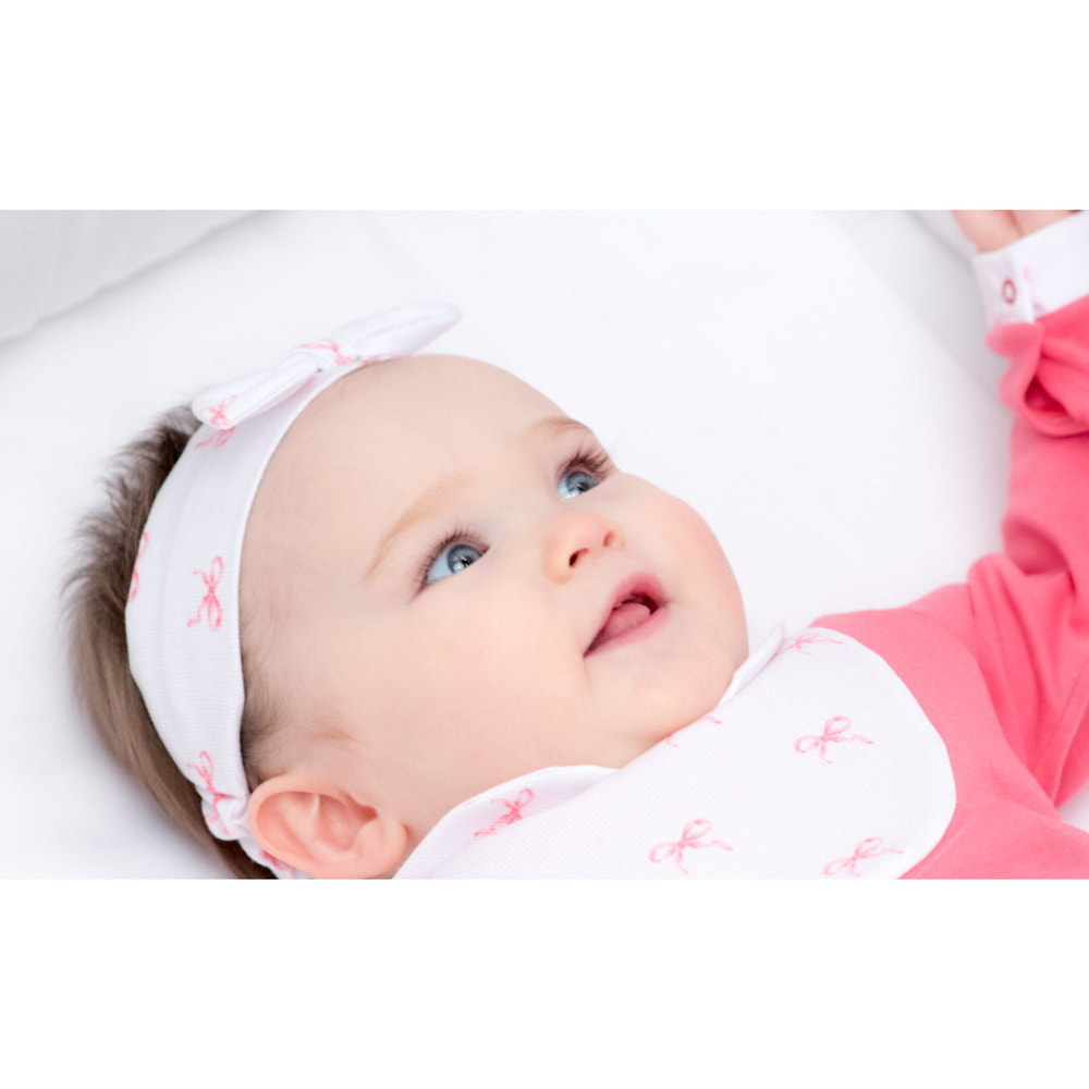 ENY | Girls Bow-Print Cotton Bib - MOOGCO Baby