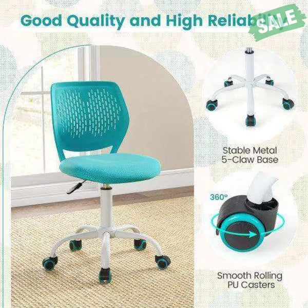 Ergonomic Children Study Chair with Adjustable Height-Turquoise