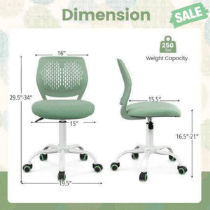 Ergonomic Children Study Chair with Adjustable Height-Green