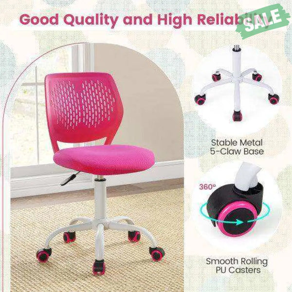 Ergonomic Children Study Chair with Adjustable Height-Pink
