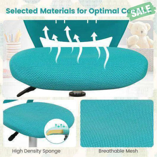 Ergonomic Children Study Chair with Adjustable Height-Turquoise