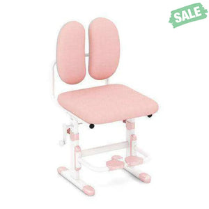 Ergonomic Height-adjustable Kids Study Chair with Double Back Support-Pink Pink Kids Chairs & Seating