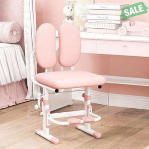 Ergonomic Height-adjustable Kids Study Chair with Double Back Support-Pink Pink Kids Chairs & Seating