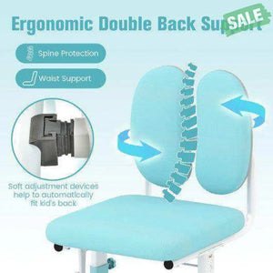 Ergonomic Height-adjustable Kids Study Chair with Double Back Support-Pink Pink Kids Chairs & Seating