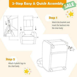 Ergonomic PU Leather Kids Recliner Lounge Sofa for 3-12 Age Group-Black Black Kids Chairs & Seating