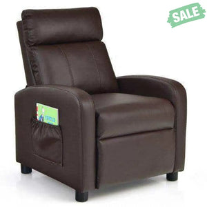 Ergonomic PU Leather Kids Recliner Lounge Sofa for 3-12 Age Group-Black Black Kids Chairs & Seating