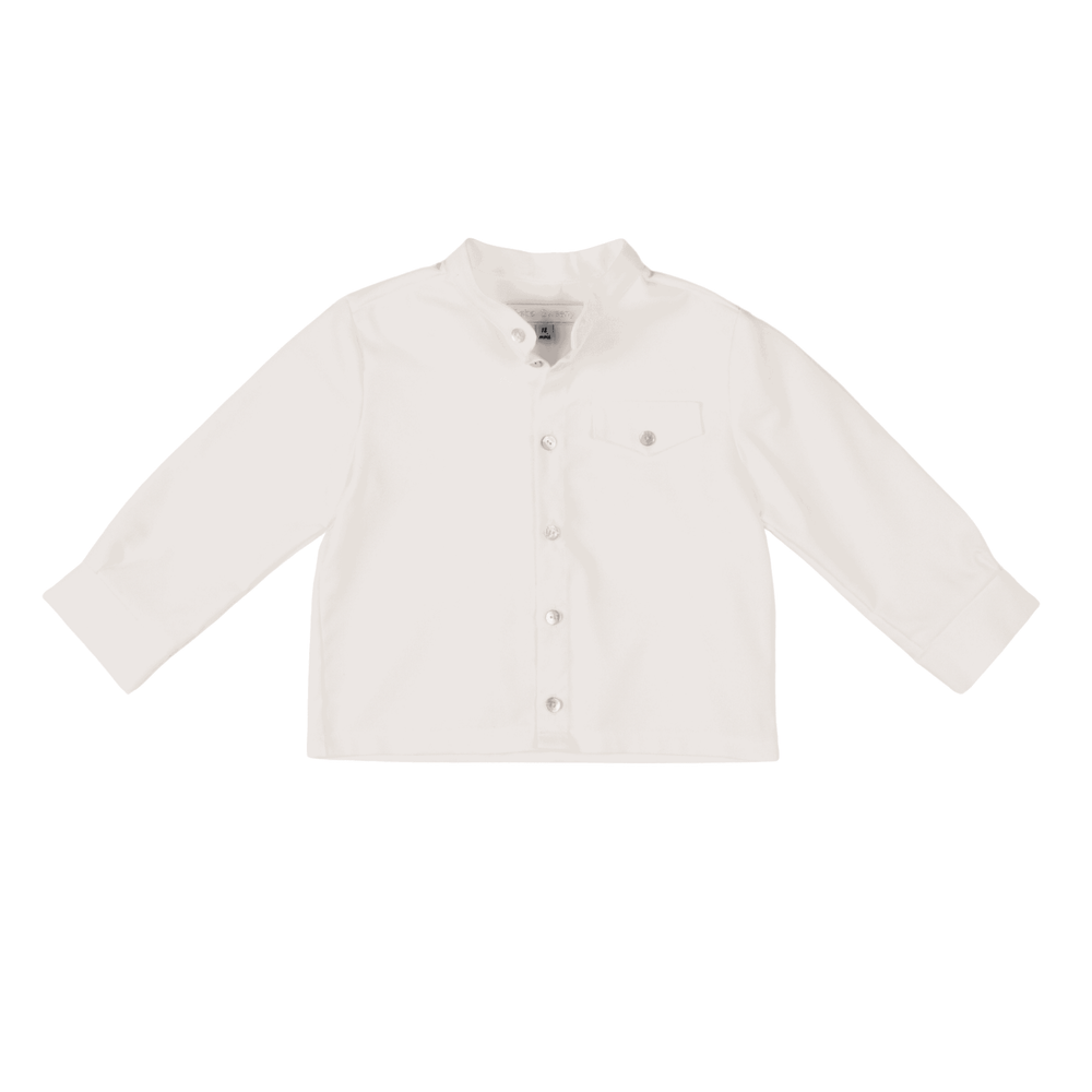 ETON | Boys Ivory Collarless Cotton Shirt