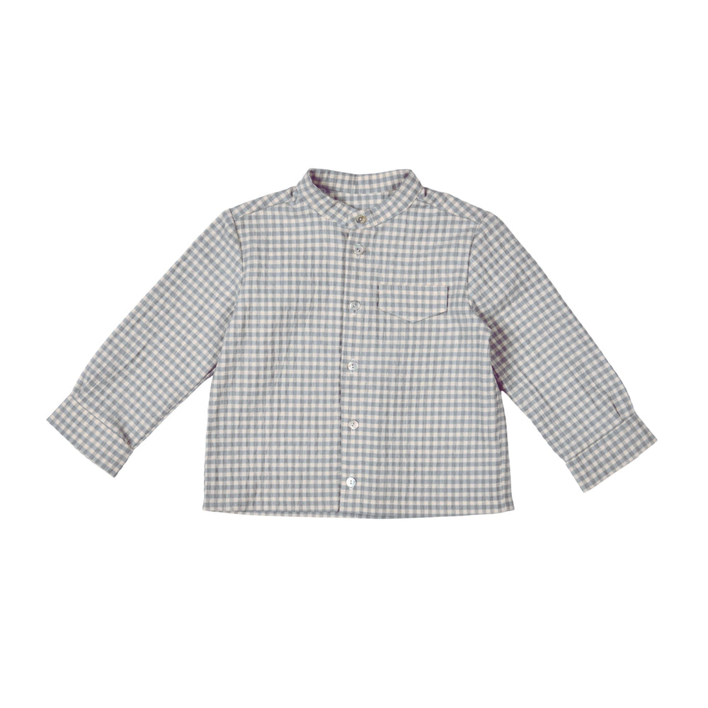 ETON | Boys Blue & Grey Cotton Seersucker Shirt