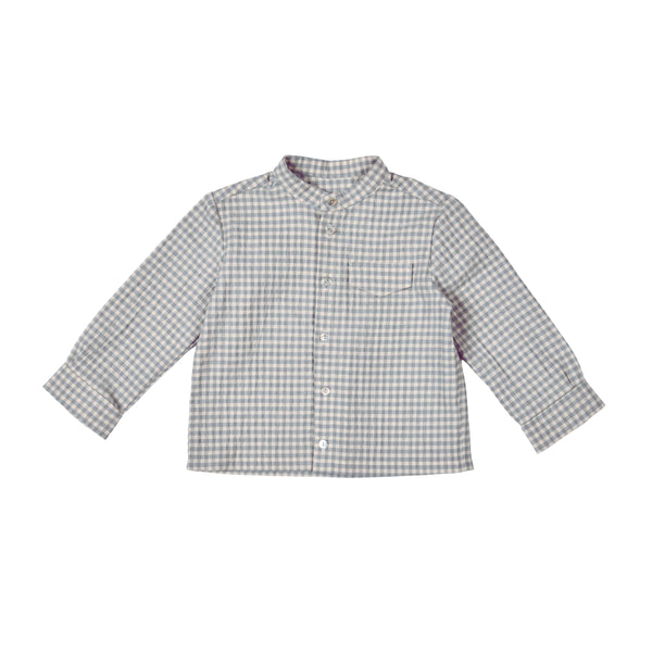 ETON | Boys Blue & Grey Cotton Seersucker Shirt