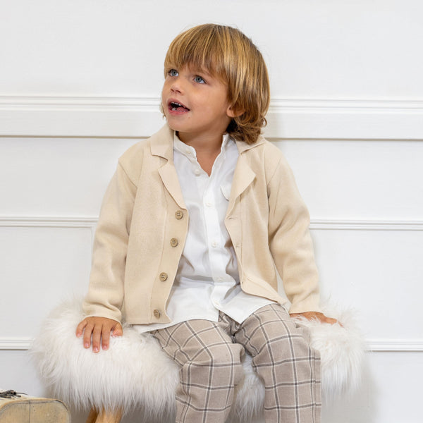 ETON | Boys Ivory Collarless Cotton Shirt