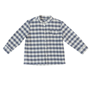 ETON | Boys Navy Blue & Ivory Cotton Seersucker Shirt