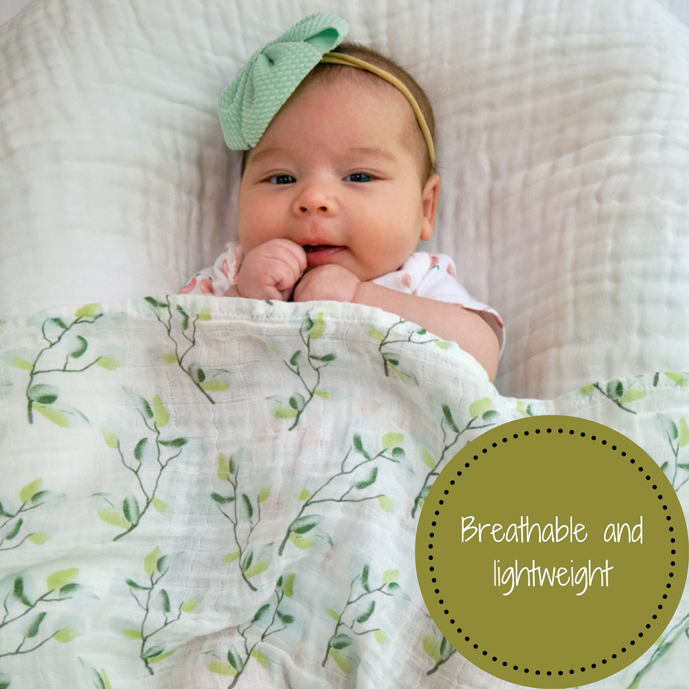 Relaxing Eucalyptus Baby Muslin Swaddle Blanket - MOOGCO Baby