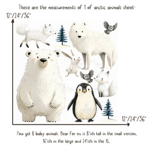 DesignByMaya Arctic Animal Friends Removable Fabric Nursery Decals