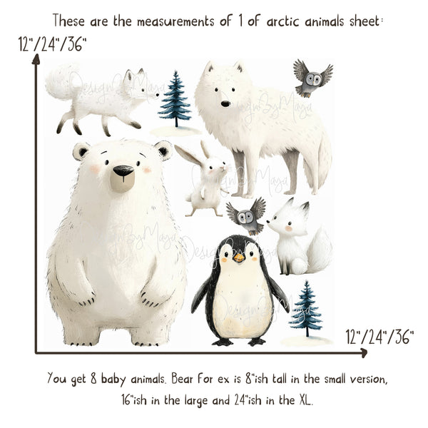 DesignByMaya Arctic Animal Friends Removable Fabric Nursery Decals