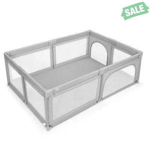 Extra-Large Safety Baby Fence with 50 Ocean Balls-Gray