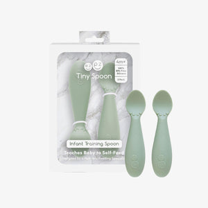 Baby-Led™ Tiny Spoons for infants, perfect for self-feeding and developing fine motor skills. Angle 5 view.