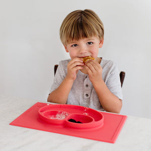 ezpz Happy Mat all-in-one placemat plate suctions to table
