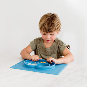 ezpz Happy Mat all-in-one placemat plate suctions to table