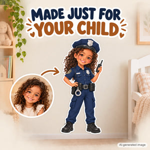 Personalized Police Officer Wall Decal from Photo, Dream Job Sticker, image 13