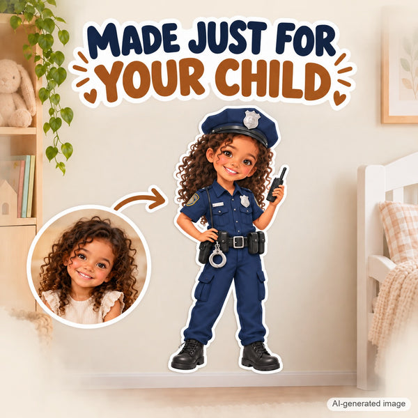 Personalized Police Officer Wall Decal from Photo, Dream Job Sticker, image 13