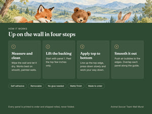 Watercolor Animal Soccer Team Wall Mural, image 9
