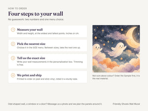 Watercolor Friendly Ghosts Halloween Wall Mural, image 6