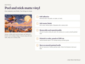Watercolor Little Witch Halloween Wall Mural, image 7