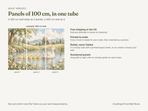 Watercolor Ducklings Pond Farm Wall Mural, image 8